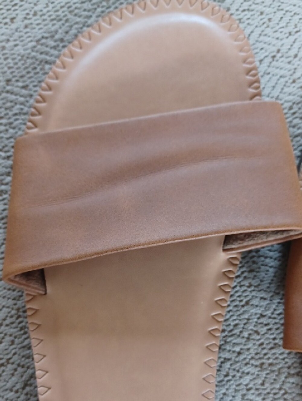Volcom Tan Leather Slide Sandals - Picture 3 of 9